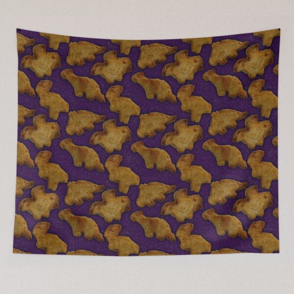 Item preview, Dinosaur nugget seamless pattern purple designed and sold by Paintbrushbetty.