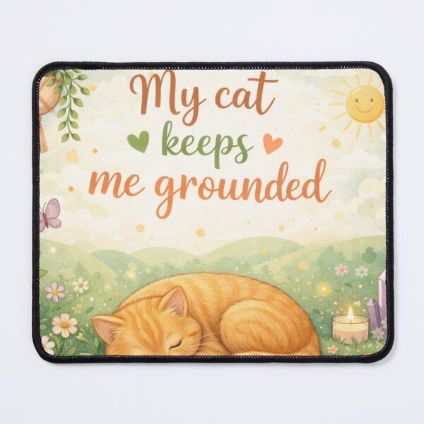 Item preview, My Cat Keeps Me Grounded Shirt | Mental Health Cat Lover Tee designed and sold by PawandSelfLove.