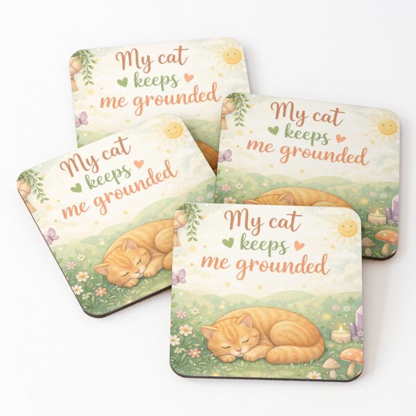 Item preview, My Cat Keeps Me Grounded Shirt | Mental Health Cat Lover Tee designed and sold by PawandSelfLove.