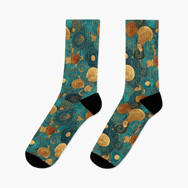 Item preview, Teal & Gold Klimt-Inspired Spiral Pattern | Art Nouveau Vienna Secession designed and sold by Ewa Miller.