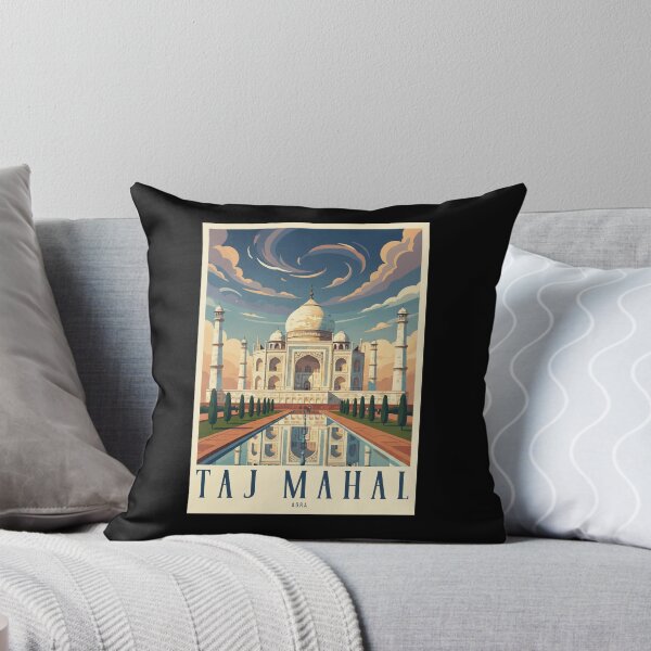 Item preview, Taj Mahal Agra Retro Travel Poster | Vintage India Landmark Art designed and sold by Hansani Nuwanmini Jayawickrama.