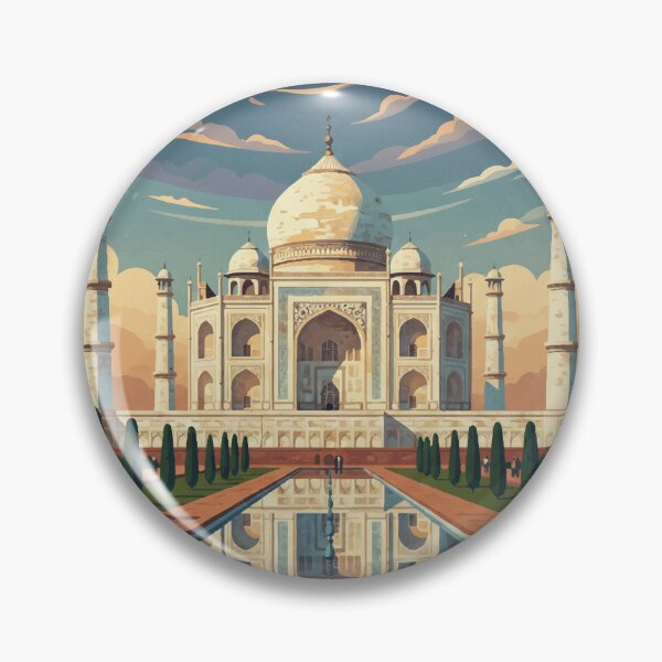 Item preview, Taj Mahal Agra Retro Travel Poster | Vintage India Landmark Art designed and sold by Hansani Nuwanmini Jayawickrama.