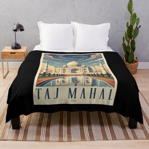 Item preview, Taj Mahal Agra Retro Travel Poster | Vintage India Landmark Art designed and sold by Hansani Nuwanmini Jayawickrama.