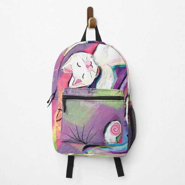 Item preview, Cute white cat lying on a colorful soft ball designed and sold by Dilyana Rumenova - Shantabella.