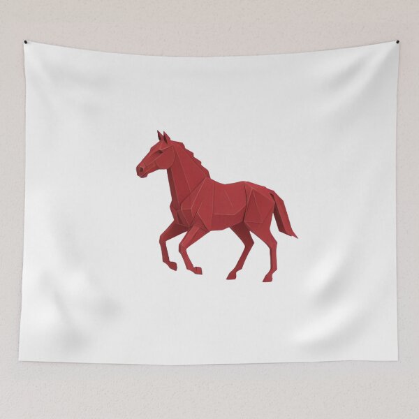 Item preview, Red Origami Horse Paper Craft Minimalist Lunar New Year designed and sold by ARTReMi.