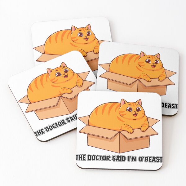 Item preview, Orange Cat The Doctor Said I’m O’BEAST – Funny Chubby Cat in a Box designed and sold by C3J7.