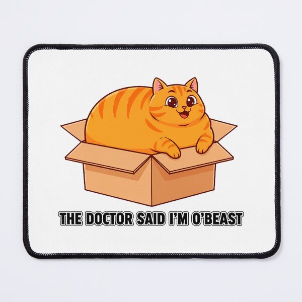 Item preview, Orange Cat The Doctor Said I’m O’BEAST – Funny Chubby Cat in a Box designed and sold by C3J7.