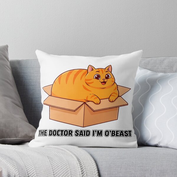 Item preview, Orange Cat The Doctor Said I’m O’BEAST – Funny Chubby Cat in a Box designed and sold by C3J7.
