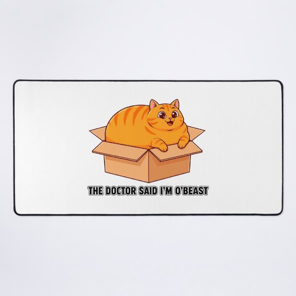 Item preview, Orange Cat The Doctor Said I’m O’BEAST – Funny Chubby Cat in a Box designed and sold by C3J7.