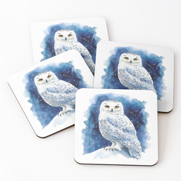 Item preview, Majestic Snowy Owl in Nighttime Watercolor designed and sold by CharlieDesings.