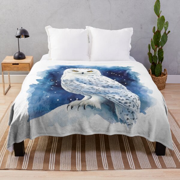 Item preview, Majestic Snowy Owl in Nighttime Watercolor designed and sold by CharlieDesings.