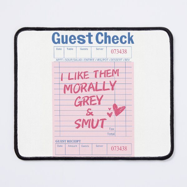 Item preview, Morally Grey and Smut Pink Guest Check designed and sold by SaltedBeachPaperie.