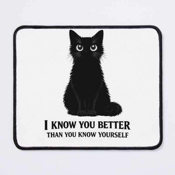 Item preview, Mysterious Black Cat with Striking Text designed and sold by yaalow.