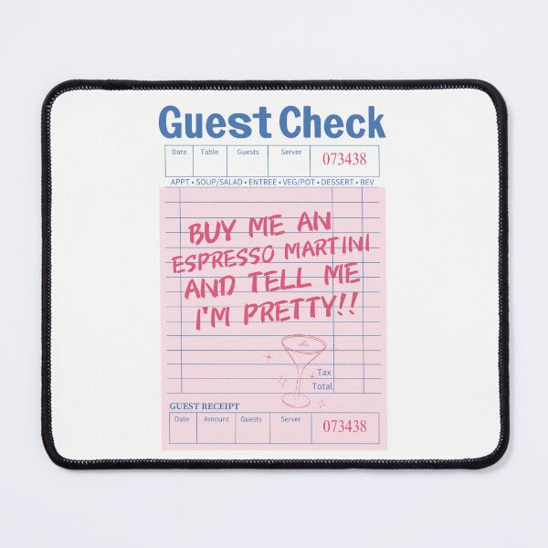 Item preview, Espresso Martini Pink Guest Check designed and sold by SaltedBeachPaperie.