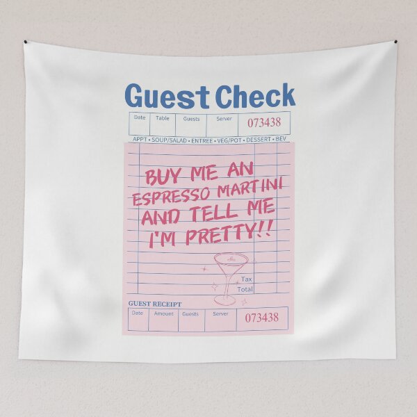Item preview, Espresso Martini Pink Guest Check designed and sold by SaltedBeachPaperie.