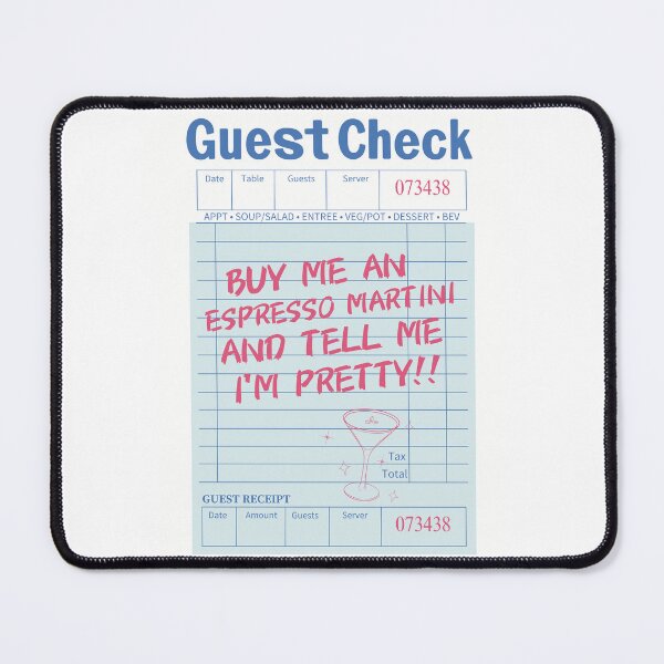 Item preview, Espresso Martini Blue & Pink Guest Check designed and sold by SaltedBeachPaperie.