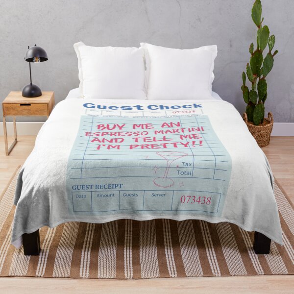 Item preview, Espresso Martini Blue & Pink Guest Check designed and sold by SaltedBeachPaperie.