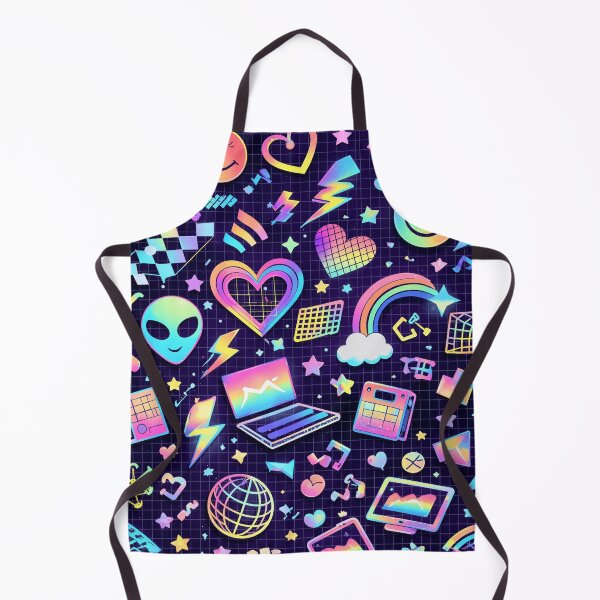 Item preview, Y2K Neon Aesthetic Pattern – Retro Cyber Icons & Rainbow Vibes designed and sold by MiSC Studio.