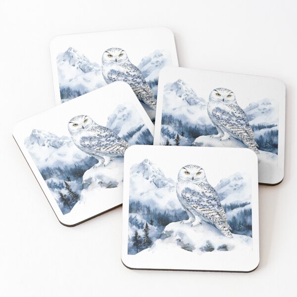Item preview, Snowy Owl Perched on Arctic Mountain Peak designed and sold by CharlieDesings.
