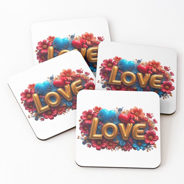 Item preview, Vibrant 3D Love Typography with Floral Accents designed and sold by newvisionart191.