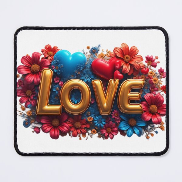 Item preview, Vibrant 3D Love Typography with Floral Accents designed and sold by newvisionart191.
