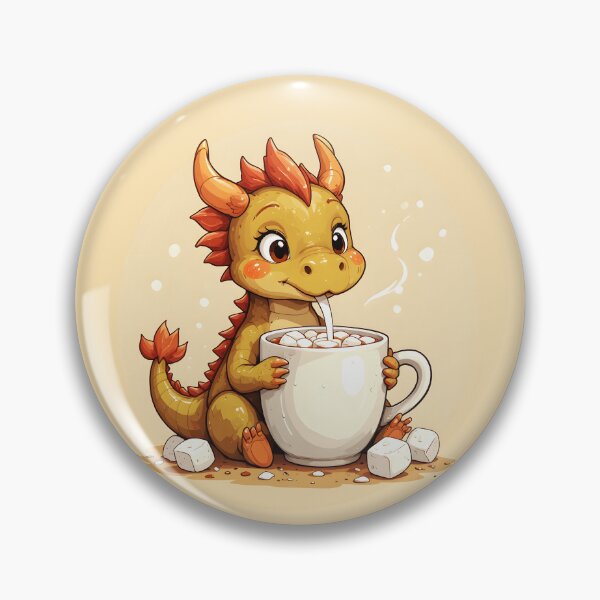 Item preview, Cute Baby Dragon Drinking Hot Chocolate - Adorable Cozy Kids Kawaii Dragon Design designed and sold by Amplify-n-Co.