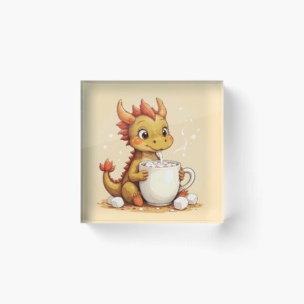 Item preview, Cute Baby Dragon Drinking Hot Chocolate - Adorable Cozy Kids Kawaii Dragon Design designed and sold by Amplify-n-Co.