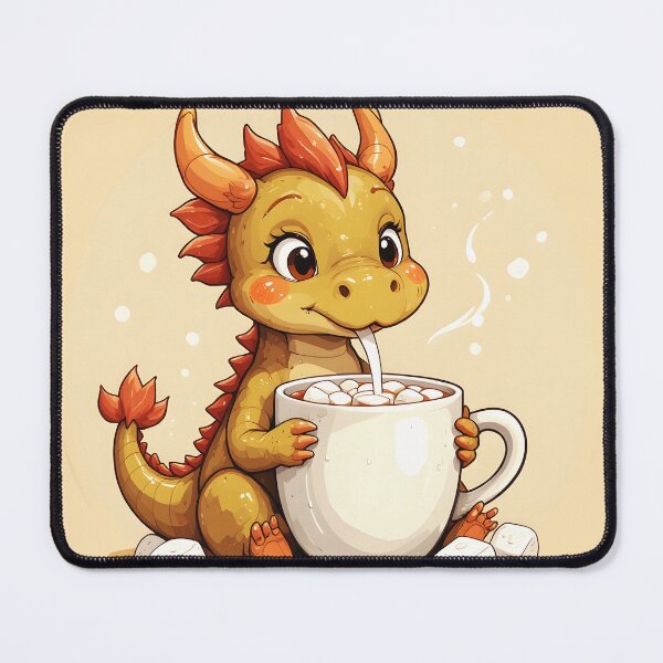 Item preview, Cute Baby Dragon Drinking Hot Chocolate - Adorable Cozy Kids Kawaii Dragon Design designed and sold by Amplify-n-Co.