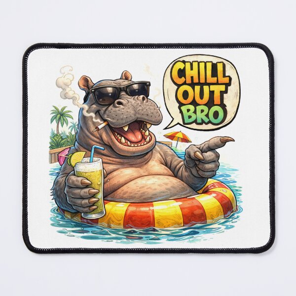 Item preview, #CHILL OUT BRO HIPPO designed and sold by TIPOTENIOS.
