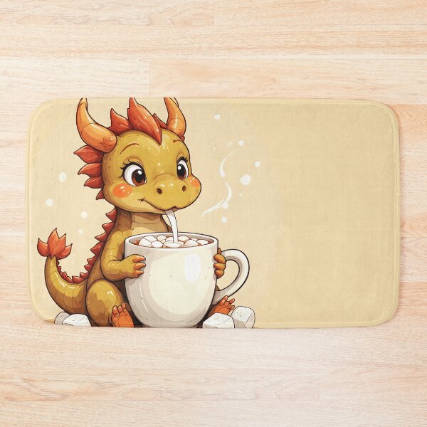 Item preview, Cute Baby Dragon Drinking Hot Chocolate - Adorable Cozy Kids Kawaii Dragon Design designed and sold by Amplify-n-Co.