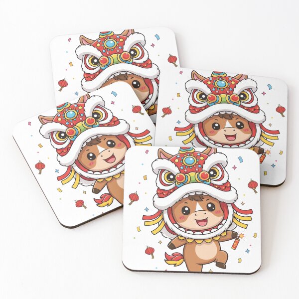 Item preview, Funny Horse In Lion Dance Costume Cute Lunar New Year designed and sold by ARTReMi.