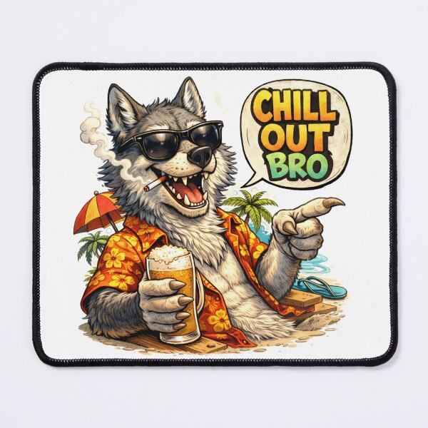 Item preview, #CHILL OUT BRO WOLF designed and sold by TIPOTENIOS.