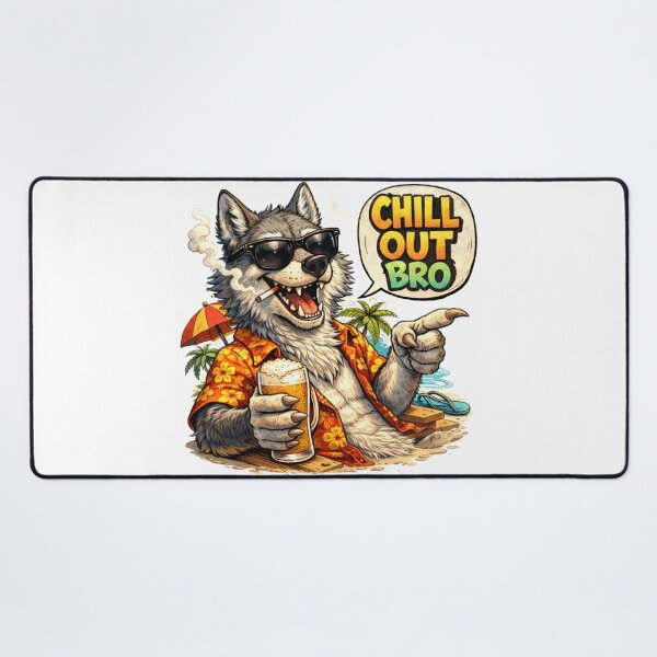 Item preview, #CHILL OUT BRO WOLF designed and sold by TIPOTENIOS.