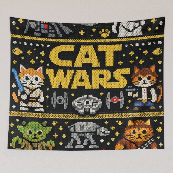 Item preview, Cat Wars – A hilarious cat space adventure in ugly Christmas sweater style designed and sold by Mauswohn.
