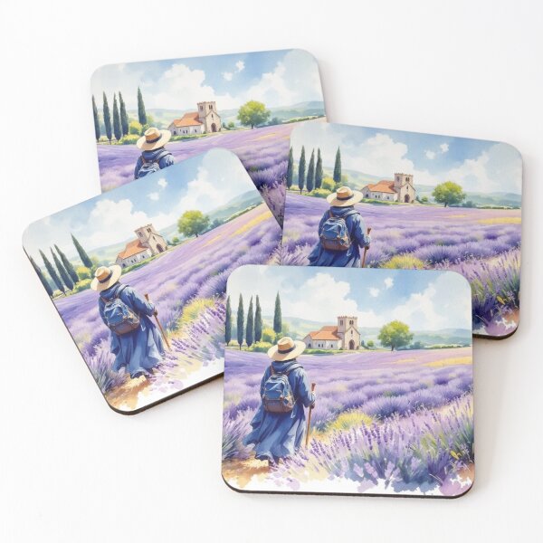 Item preview, Pilgrim crossing a lavender field (Provence) designed and sold by jefboutique6150.