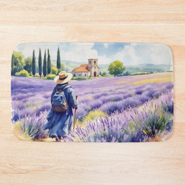 Item preview, Pilgrim crossing a lavender field (Provence) designed and sold by jefboutique6150.