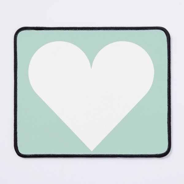 Item preview, Single WHITE LOVE HEART on a MINT GREEN Background designed and sold by RachelMacht.