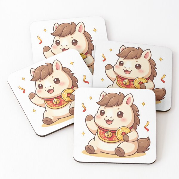 Item preview, Lucky Beckoning Horse Maneki Neko Style Good Fortune designed and sold by ARTReMi.