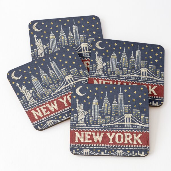Item preview, New York City Skyline – Retro Ugly Christmas Sweater Design designed and sold by Mauswohn.