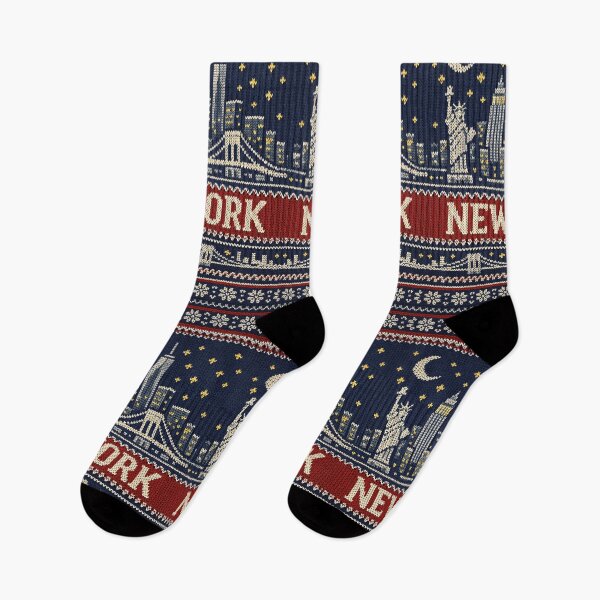 Item preview, New York City Skyline – Retro Ugly Christmas Sweater Design designed and sold by Mauswohn.