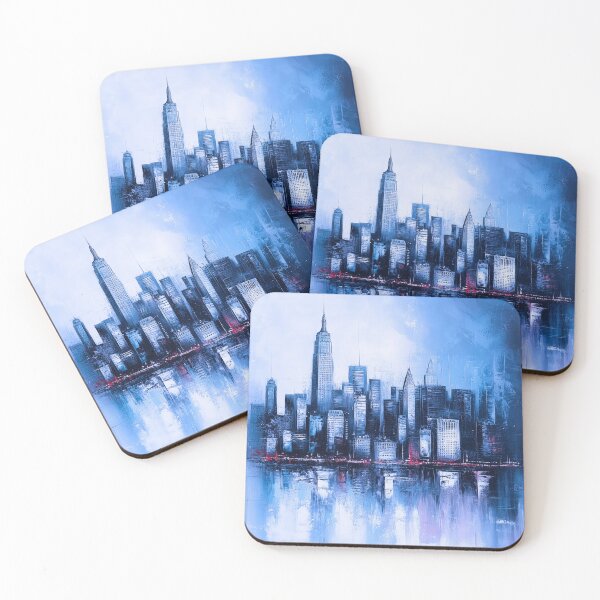 Item preview, NYC Skyline – Blue Drift Monochrome Fusion designed and sold by SkylineVistas Designs.