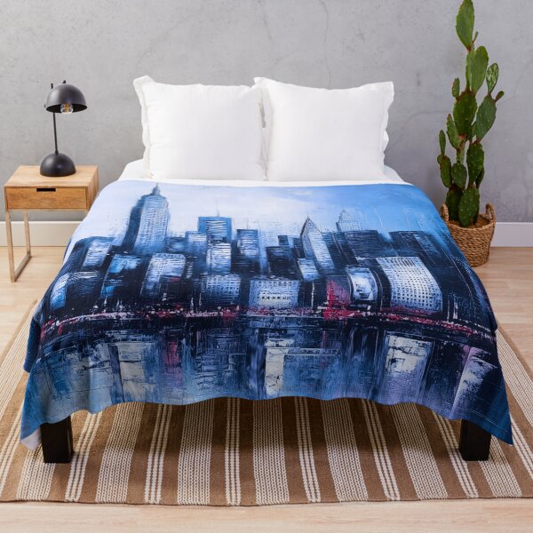 Item preview, NYC Skyline – Blue Drift Monochrome Fusion designed and sold by SkylineVistas Designs.