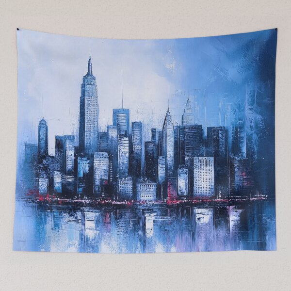 Item preview, NYC Skyline – Blue Drift Monochrome Fusion designed and sold by SkylineVistas Designs.