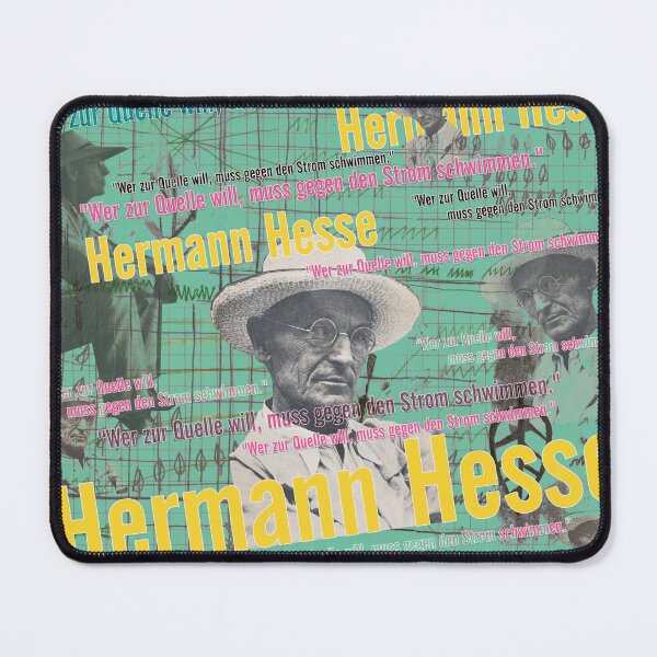 Item preview, Hermann Hesse Collage – “Against the Current” Quote & Literature Pop Art designed and sold by Mauswohn.