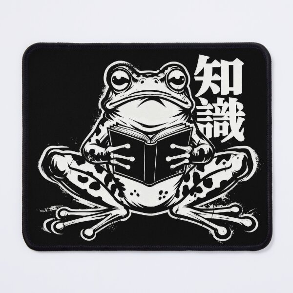 Item preview, Wise Frog Reader – Black and White Kanji Art designed and sold by PixelSkull83.