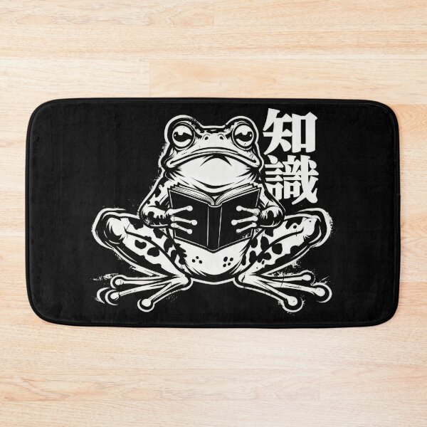 Item preview, Wise Frog Reader – Black and White Kanji Art designed and sold by PixelSkull83.