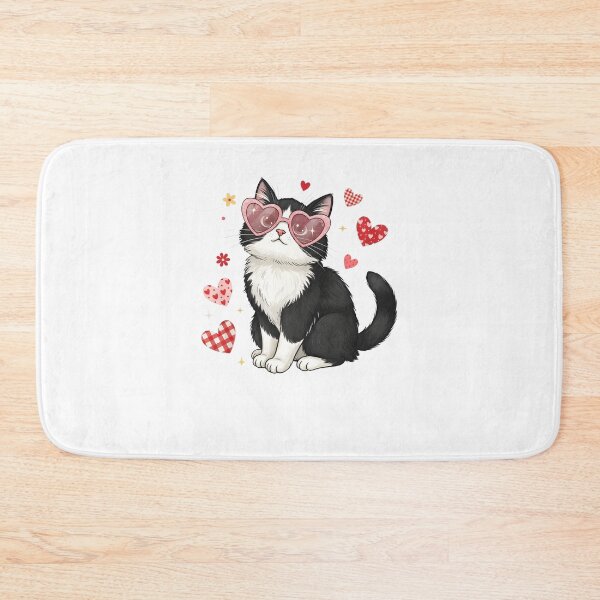 Item preview, Heart Sunglasses Cat Valentine's Day Lover designed and sold by MerchDeviant.