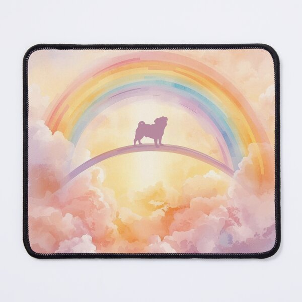 Item preview, Rainbow Bridge Pug Watercolor – Pet Memorial Art Print designed and sold by Esterlane.