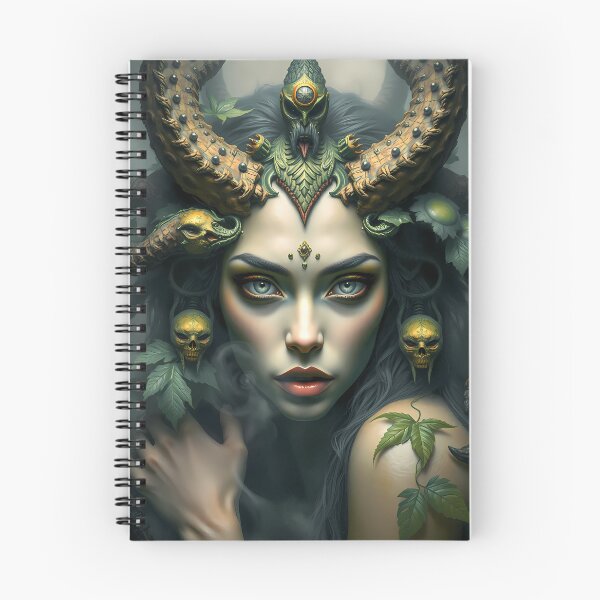 Item preview, Forest Demon Queen - Dark Gothic Fantasy Horned Goddess designed and sold by ArtMorphStudio.