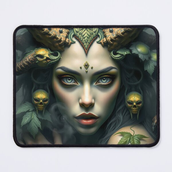 Item preview, Forest Demon Queen - Dark Gothic Fantasy Horned Goddess designed and sold by ArtMorphStudio.